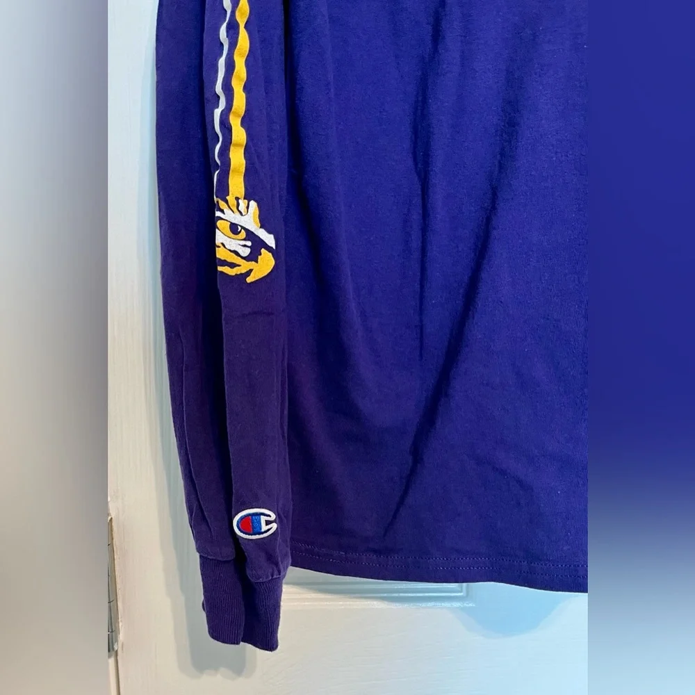 Champion Purple‎ and Yellow Athletic Long Sleeve Shirt - Picture 6 of 7